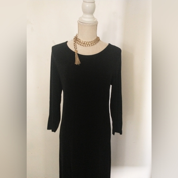 Great Long Black Dress! Vintage Softwear by Mark Singer - L - Picture 4 of 7